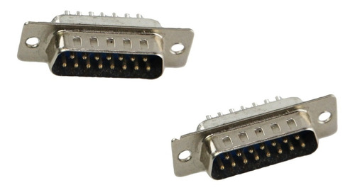 Conector Ficha Db-15 Db15 Macho 15 Pines 2 Filas X 10u Htec