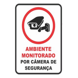 Kit 3 Placas Sinalização Condominio Ambiente Monitorado Cam