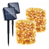 Set 2 Luces Solares Led Para Exterior 26 Metros Impermeables