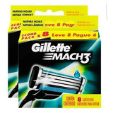 Gillette Mach3 Dois Refis Com 8 (16 Unidades No Total)