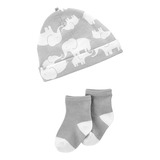 Carters Set 2 Piezas Gorro Medias Gris