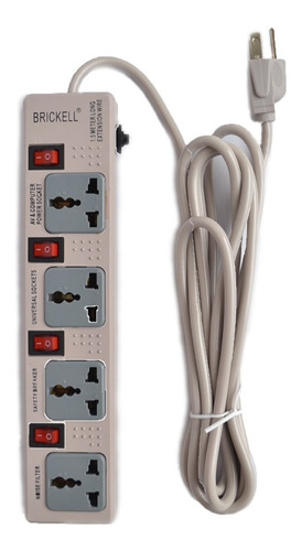 Multitoma 4 Salidas Interruptor Individual Cable De 3 Metros