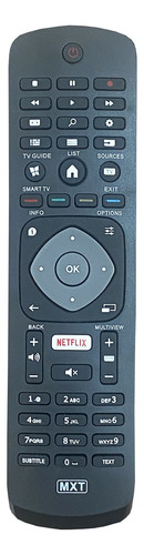 Controle Remoto Compatível Com Tv Philips Smart 4k Lcd Led Função Netflix