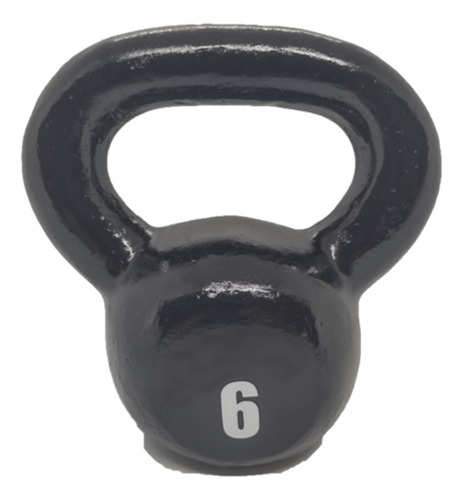 Kettlebell Pesa Rusa De Fundición De 6 Kg Negra Crossfit