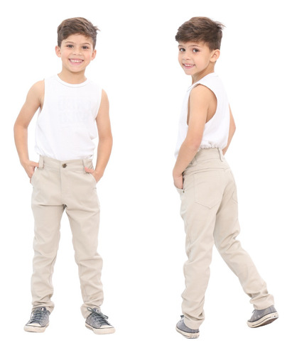 Calça Jeans Infantil Menino Masculina Com Lycra 1 Ao 10