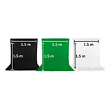 Kit Combo 3 Telon Chroma Key Verde, Negro Y Blanco 1.5m 