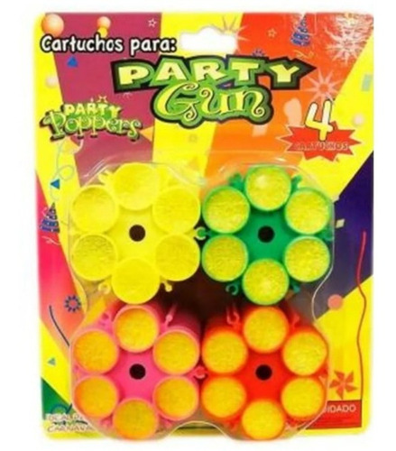 Cartuchos Party Popper Confetti Metalico 24 Tiros Fiesta