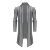 Blusa De Frio Cardigan Masculino Cinza Sobretudo Swag B22