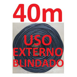 Cabo Rede Cat5e Preto 40m Externo Blindado Net Pronto Usar