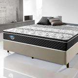 Box Casal Linho Bege 138x188 Com Colchão Gransleep Ecoflex