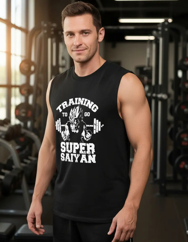 Playera Sin Manga Super Saiyan Gym