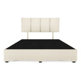 Cama Recamara Base Box Madera Tapiz Napole Individual Beige Urban