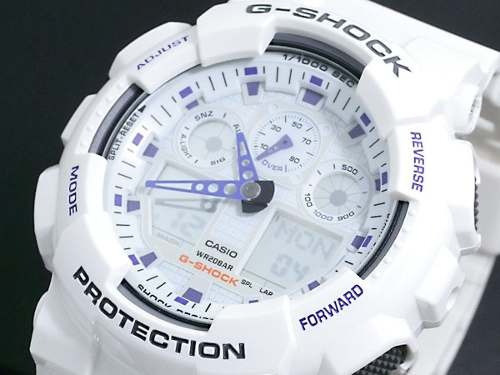 Reloj Casio Ga-100a-7a G-shock Shock Resist-blanco