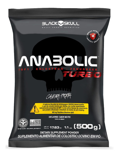 Anabolic Turbo Igf-1 Crescimento - 500g - Black Skull
