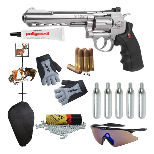 Revolver Crosman Sr 357 4.5mm Co2 Bbs Silver Xchws P