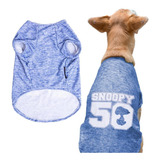 Roupa Para Cachorro Camiseta Inverno Snoopy 50 Shadow Azul M