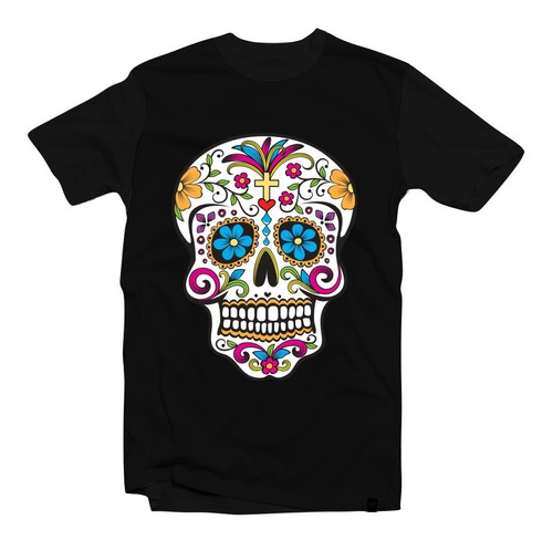 Camiseta/camisa Caveira Mexicana -colorida /caveira 3