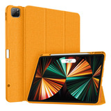 Funda Para iPad 12 Pro C/soporte De Lapiz Naranja