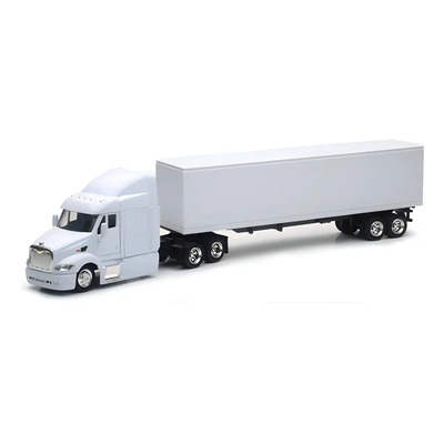 Trailer Peterbilt 387 Caja Seca New Ray Escala 1:43 Color Blanco | Meses sin interés