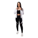  Kit Conjunto Legging Jaqueta E Top Academia Fitness 3 Pçs