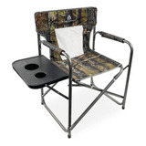 Black Sierra Directors Camping Chair W/side Table, Steel