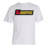 Remera Motoquera Akrapovic Escapes Moto Blanca