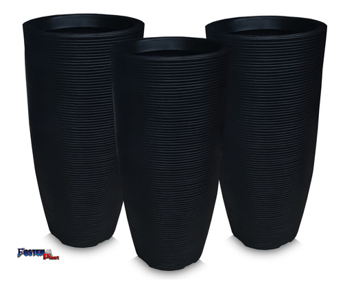3 Vasos De Planta Grande Alto Resistente Decorativo R 90x40