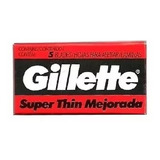 Hojas De Afeitar Gillette Super Thin Roja X 5 Unidades