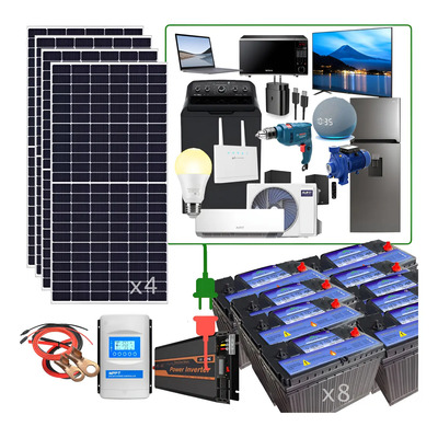 Kit Solar Autónomo 11520w Robust Aire Acondicionado, Casa Azul Oscuro 120v