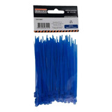 100 Abraçadeiras Nylon Fita Plástica Enforca Gato 2,5x100mm Cor Azul