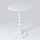  Mesa Lateral Redonda 50 Cm De Madeira Branco Para Sala De