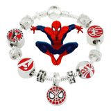 Pulsera Spiderman Tipo Pandor 11 Charms Avenger Hombre Araña