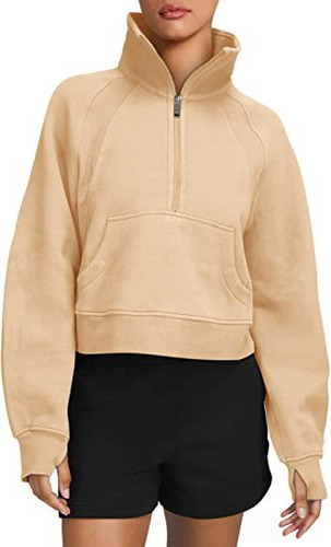 Sudadera Deportiva Con Cremallera Y Solapa Alta For Mujer