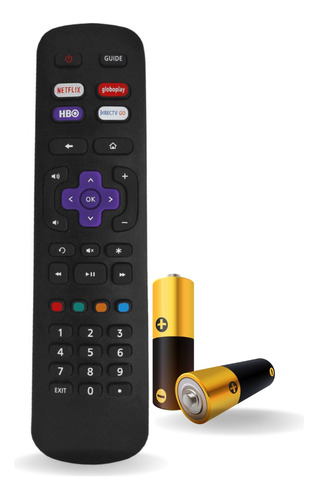 Controle Remoto Tv Compatível Com Semp Tcl Toshiba Roku Tv 