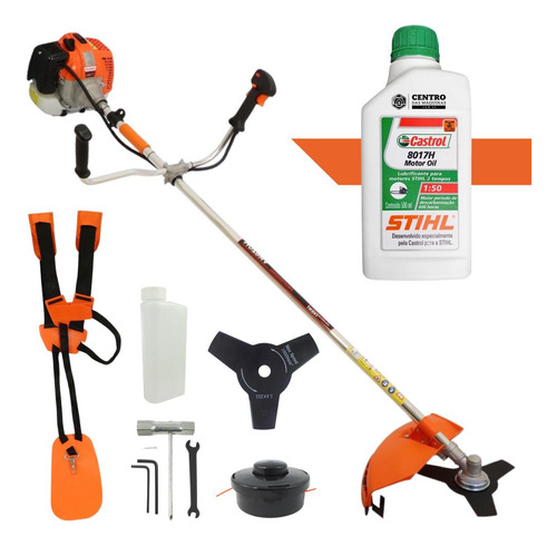 Roçadeira Potente À Gasolina 62cc 3hp Com Óleo Castrol Stihl