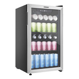 Refrigerador De Bebidas Puerta De Cristal 120 Latas. Euhomy