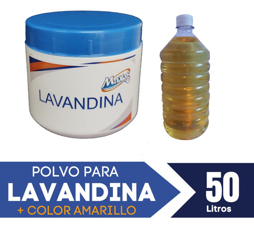 Polvo Concentrado Para  50 Lts Lavandi. + Color Amarillo