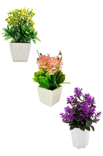 3pz Arreglo Floral Artificial Flores Planta Decoracion Ramo