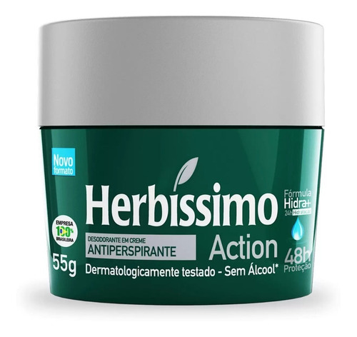 Kit C/3 Desodorante Creme Herbíssimo Action 55g
