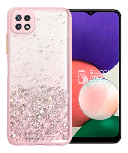 Carcasa Para Samsung A22 5g Glitter Brillo Protector Camara