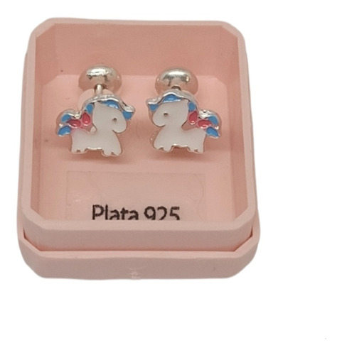 Aritos Abridores Diseño Unicornio Plata 925 Hermosos 