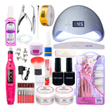 Kit Unhas Gel Acrigel Alongamentos Cabine Lixadeira Completo