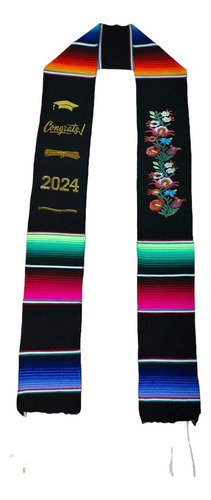 Estola Para Graduación Bordada De Sarape Artesanal 