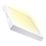 Foco Panel Led Plafón Sobrepuesto Cuadrado 18w Luz Cálida Color Blanco