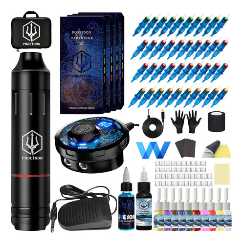 Kit De Tatuaje Tutuar Maquina Pen Tattoo Wormhole Wtk602