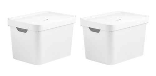 Caixa Organizadora Com Tampa Cube Ou Branco 45x35x24cm 2pçs