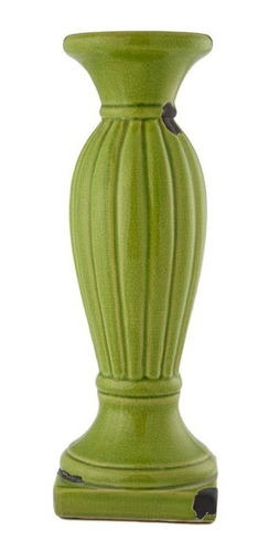 Figura Decorativa Candelabro Verde Cerámica 38 Cm