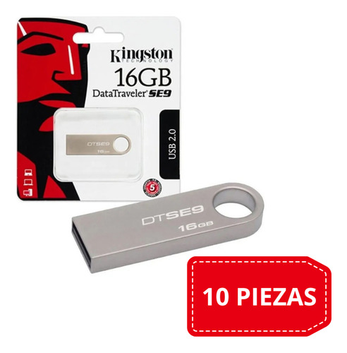 10 Memorias Usb Kingston Datatraveler Se9 Dtse9h 16gb 2.0