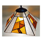 Lámpara Colgante Vitraux Tiffany-  Vidrios Ámbar 30 Cm Diam