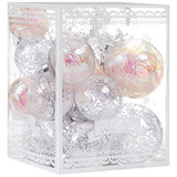 Bolas Para Arbol De Navidad De 6- 8cm 20u Box Clear Blanco